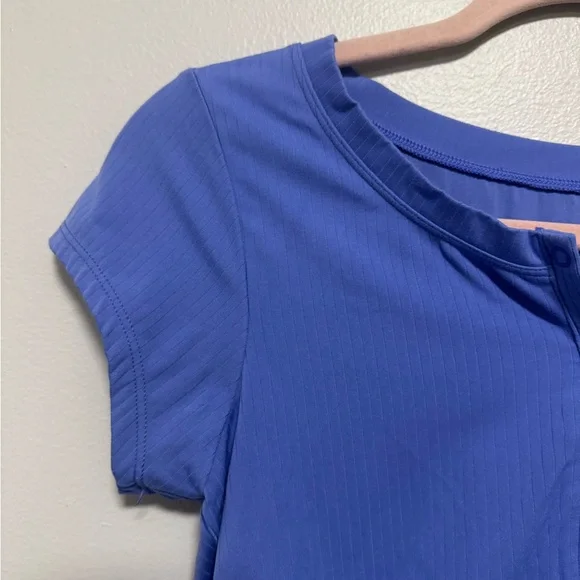 OFFLINE By Aerie Real Me Henley Crop Tee In Baja Blue - Picture 8 of 11
